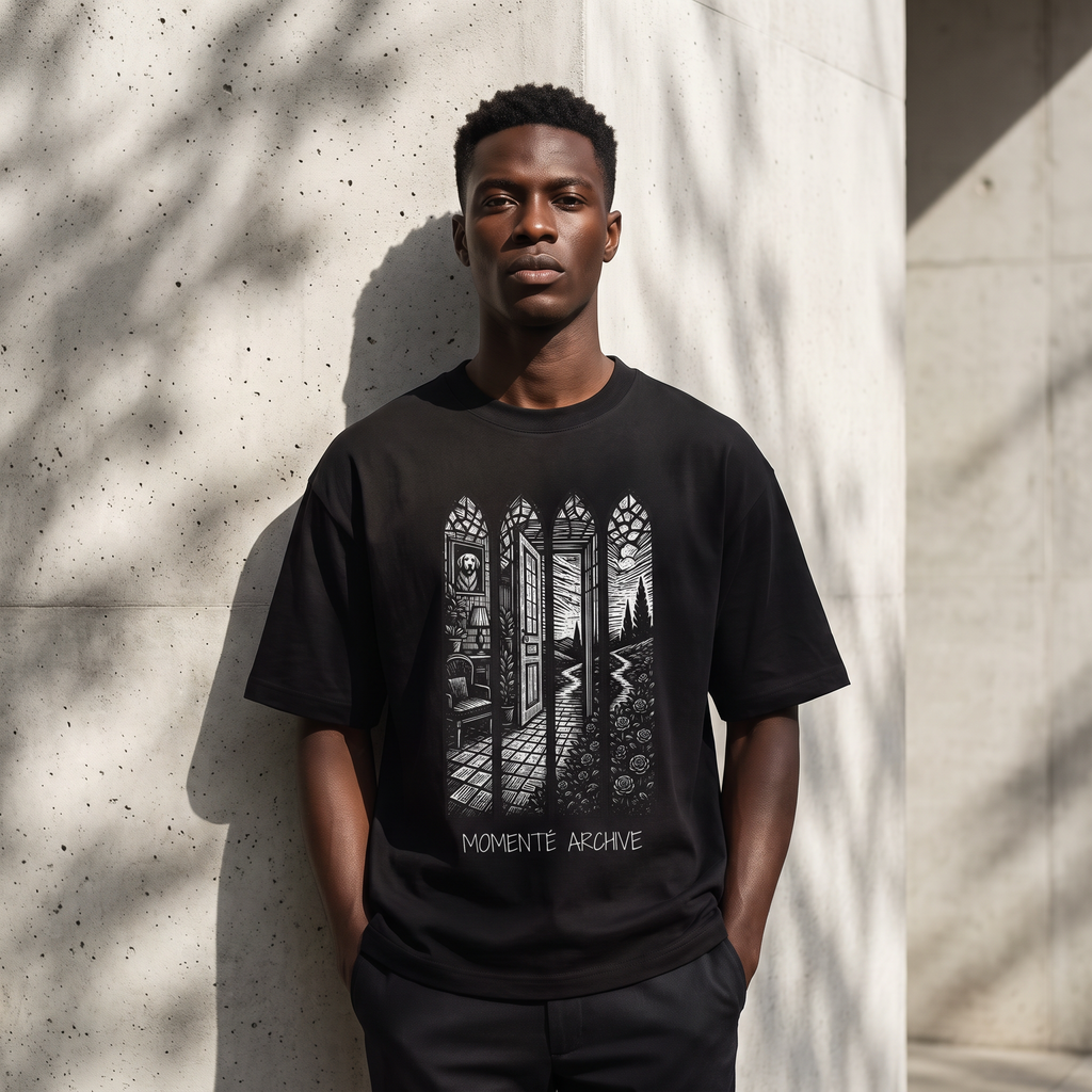 The Burden of Dreams: The Courage to Begin | Black Oversized Boxy T-Shirt