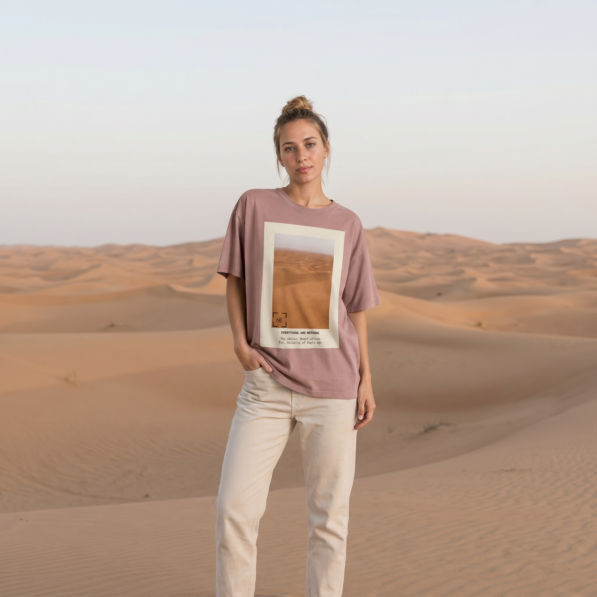 The Sahara Collection: Faded Pink Unisex Oversized Heavyweight T-Shirt
