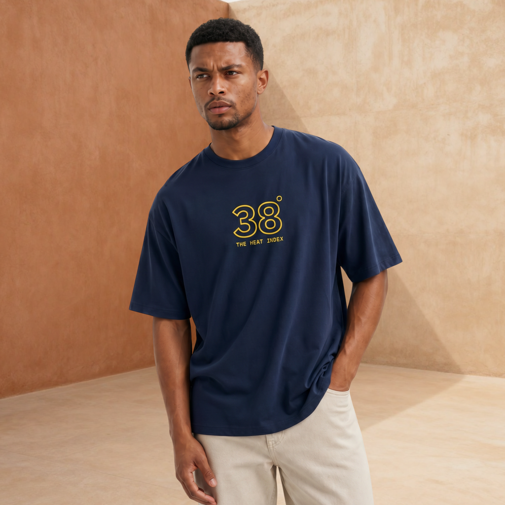 38° Collection: French Navy Unisex Oversized Lightweight T-Shirt