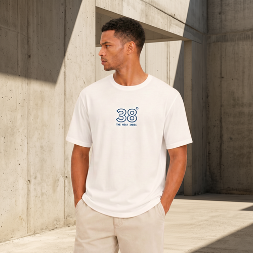 38° Collection: White Unisex Oversized Lightweight T-Shirt