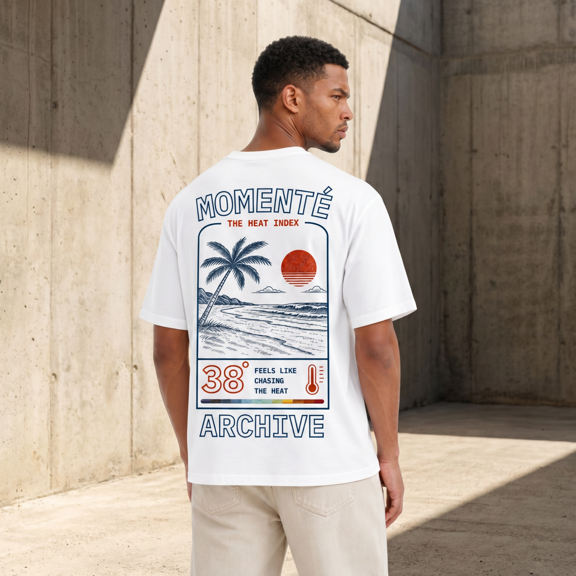 38° Collection: White Unisex Oversized Lightweight T-Shirt