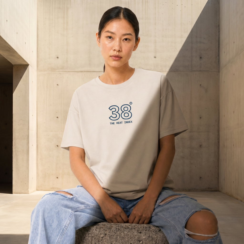 38° Collection: Cream Women Oversized Lightweight T-Shirt