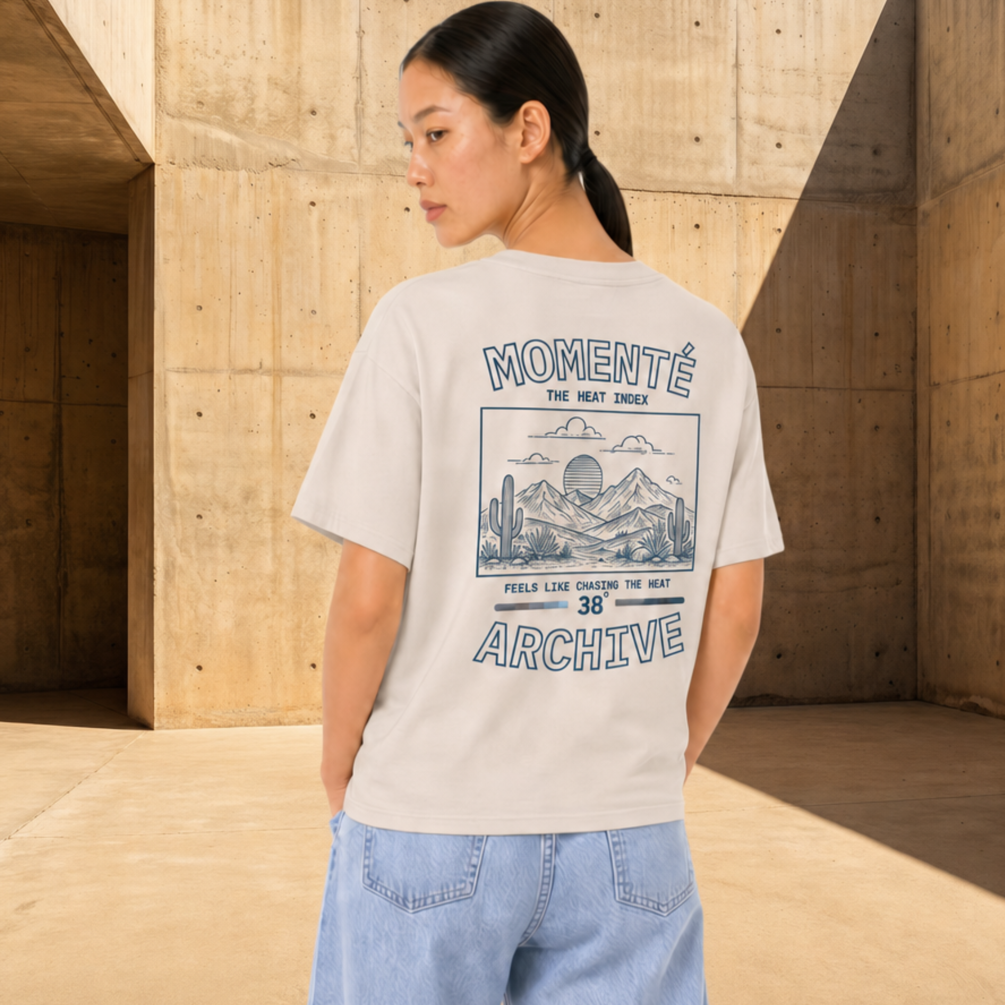 38° Collection: Cream Women Oversized Lightweight T-Shirt