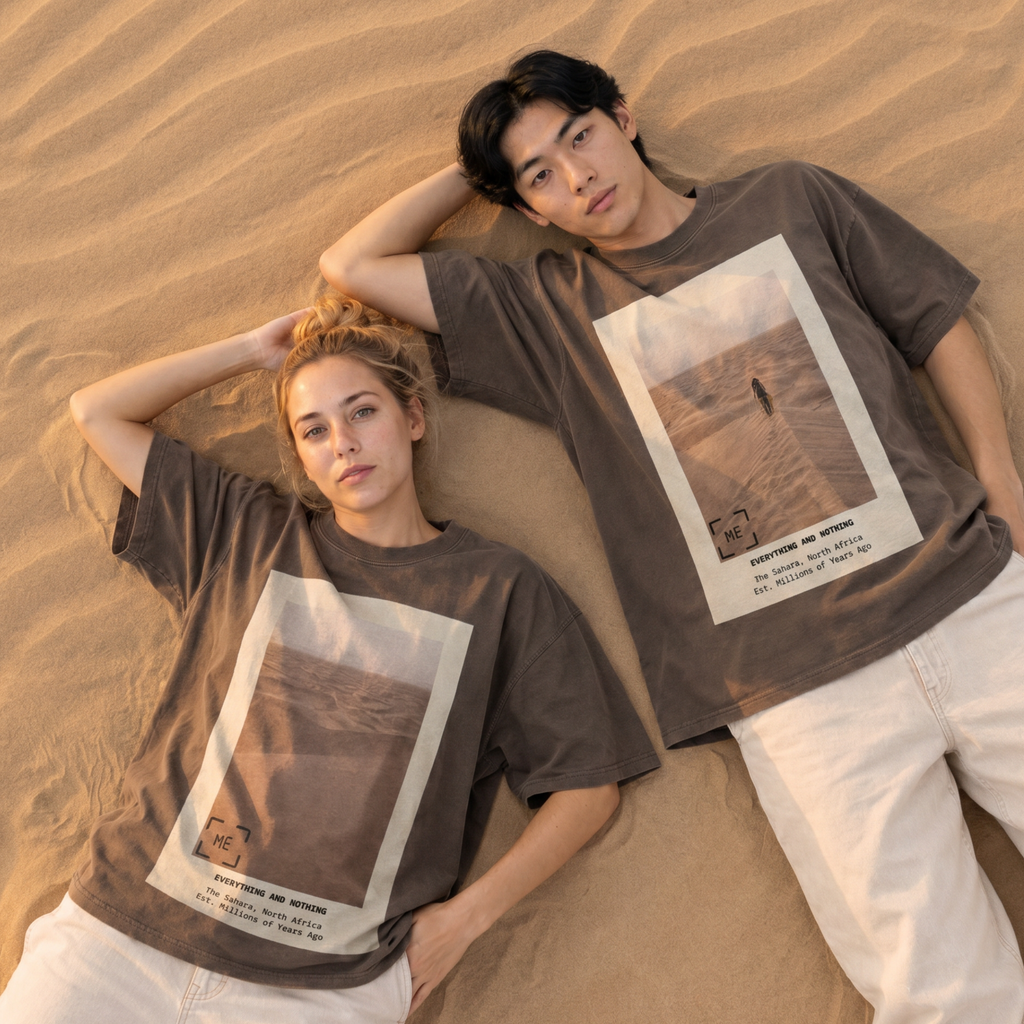 The Sahara Collection: Faded Brown Unisex Oversized Heavyweight T-Shirt