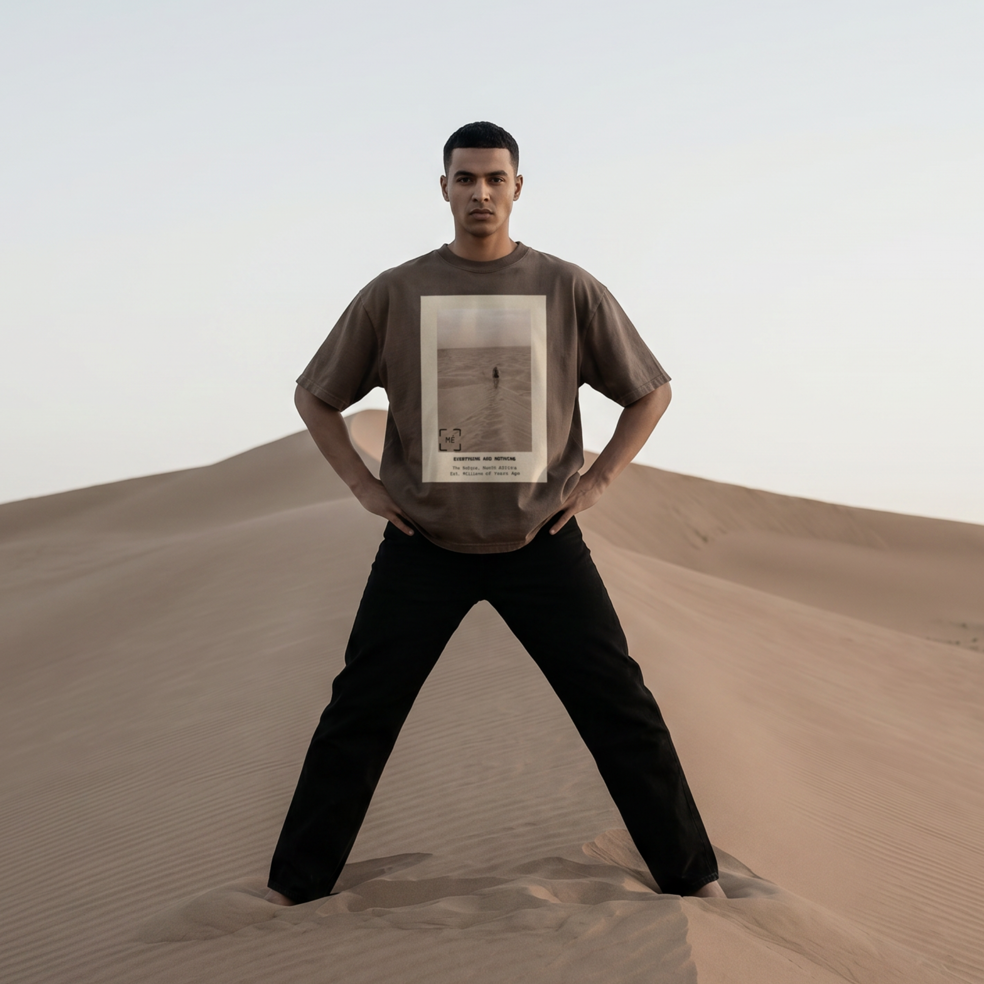The Sahara Collection: Faded Brown Unisex Oversized Heavyweight T-Shirt