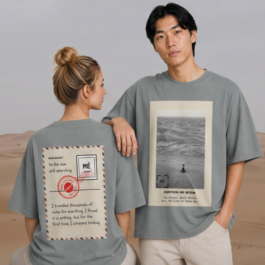 The Sahara Collection: Faded Storm Unisex Oversized Heavyweight T-Shirt